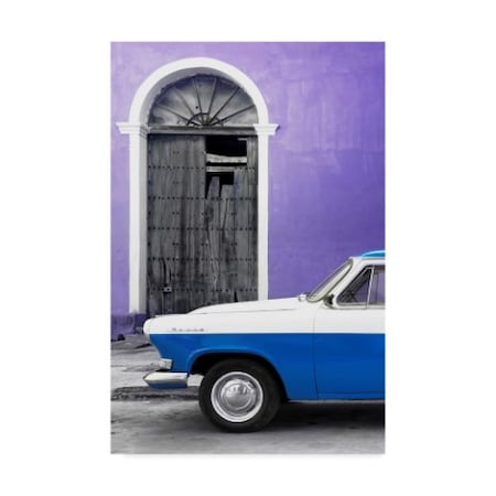 Philippe Hugonnard 'Classic Car White And Blue' Canvas Art,16x24